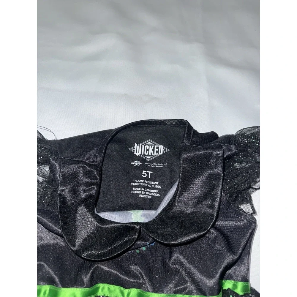 Wicked Musical Kids Costume Dress‎ Size 5T Witch Black Green Halloween